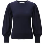 T-shirt femme à manches froncées Bleu marine