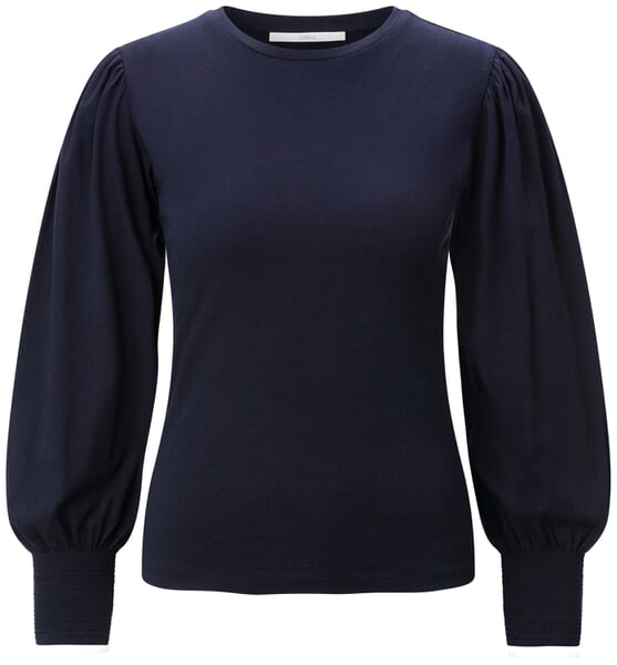 Women's Shirt with Gathered Sleeves Navy