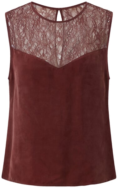 Damen Spitzentop Cupro Braun