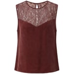 Top de encaje para mujer de cupro Marrón