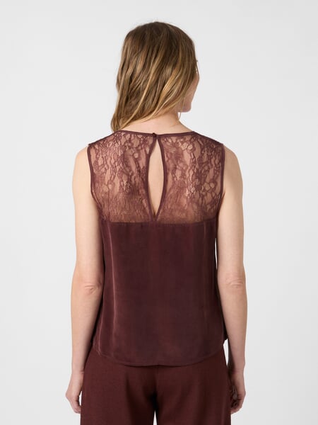Damen Spitzentop Cupro Braun, Tragebild