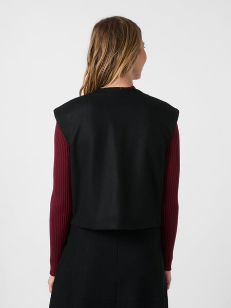 Gilet da donna in lana e cotone Nero, Tragebild
