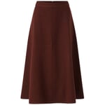 Falda midi de mujer de lana y algodón Marrón