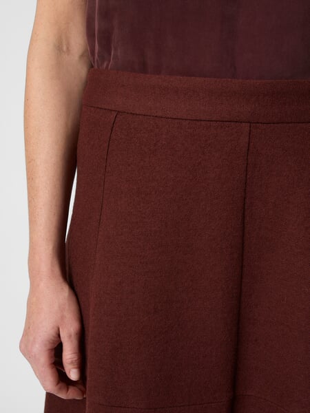 Damen-Midirock Wolle-Baumwolle Braun, Detailsicht