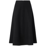 Gonna midi da donna in misto lana e cotone Nero