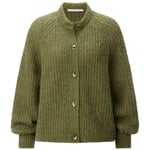 Cardigan femme en laine et alpaga Olive