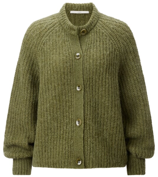 Damen-Strickjacke Wolle-Alpaka Oliv
