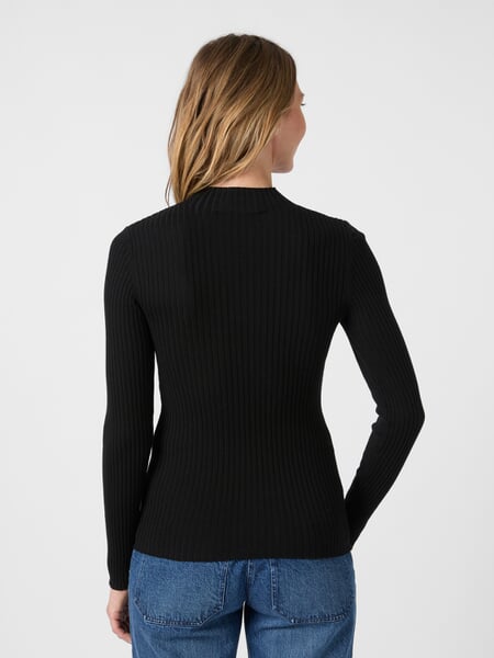 Damen-Strickshirt Schwarz, Tragebild