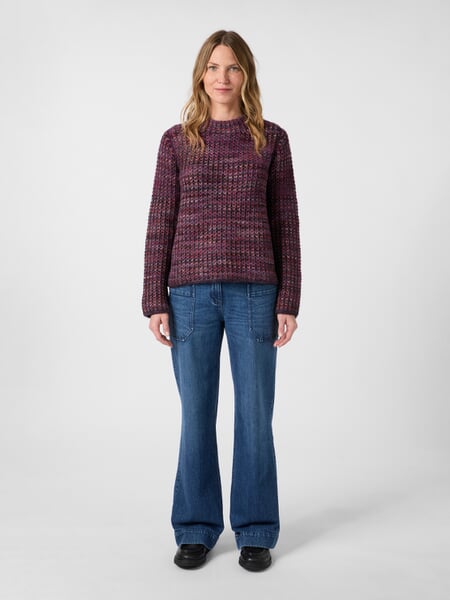 Women’s Reversible Knit Sweater Multicolor, presented on a model