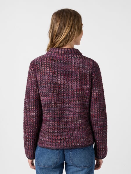 Women’s Reversible Knit Sweater Multicolor, presented on a model