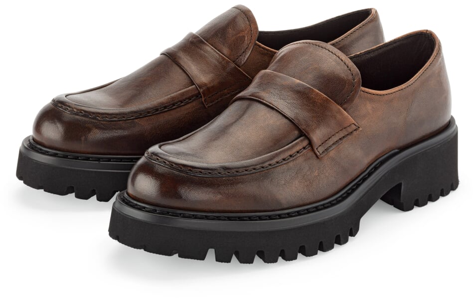 Damen-Loafer Lammleder Braun