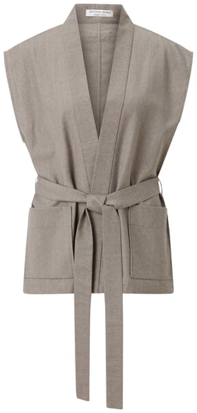 Gilet en laine pour femme, chiné Marron clair