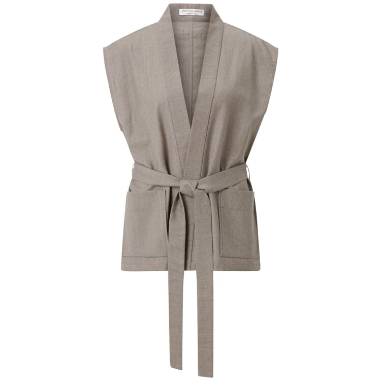 Gilet en laine pour femme, chiné, Marron clair