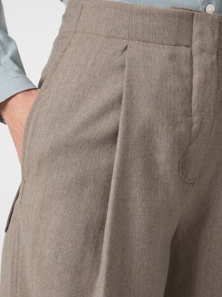 Women's Marled Wool Pants Light brown, close-up