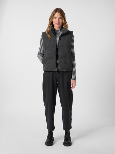 Chaleco reversible acolchado para mujer Gris oscuro, Tragebild