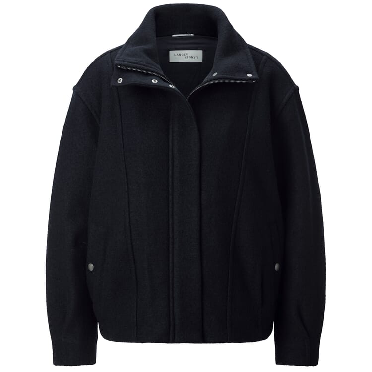 Giacca da donna oversize in lana, Navy