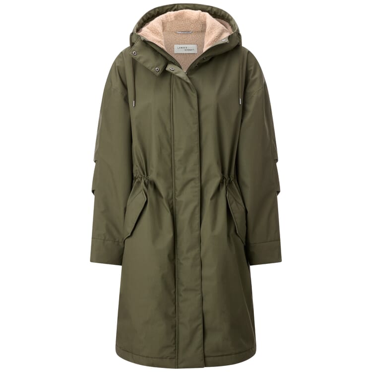 Parka pour femme en peluche Teddy, Olive