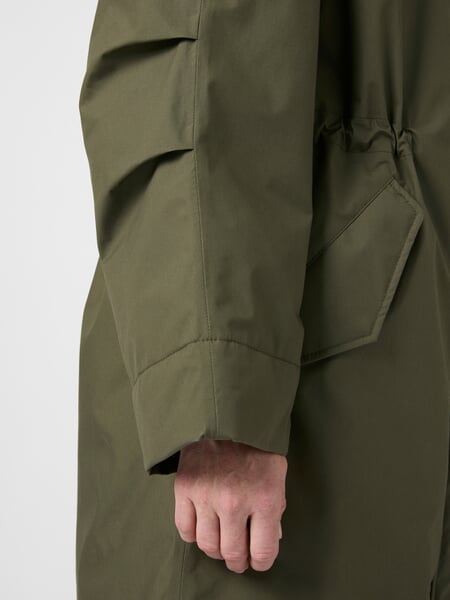 Damenparka mit Teddyplüsch Oliv, Detailsicht
