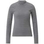 gestreept geribd dames-shirt Grijs