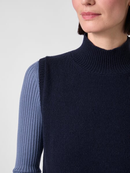 Chaleco de punto de cachemira para mujer Azul marino, Detailsicht