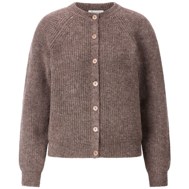 Cardigan da donna in alpaca, Marrone chiaro