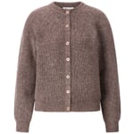 Damen-Strickjacke mit Alpaka Hellbraun