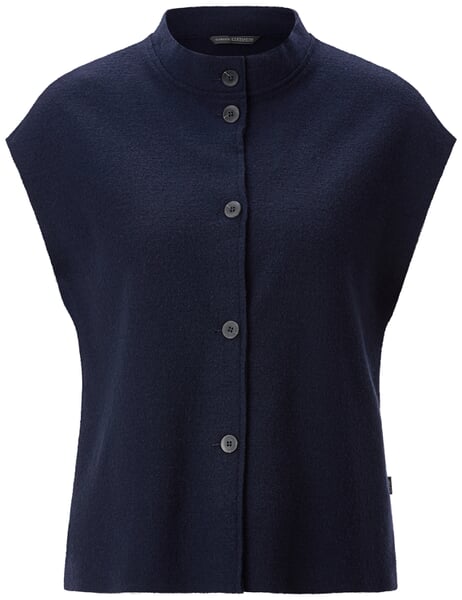 Gilet en laine pour femme, boutonné Bleu foncé
