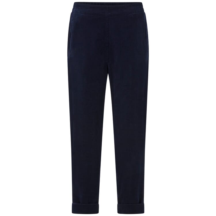 Pantaloni di velluto a coste da donna, Blu scuro