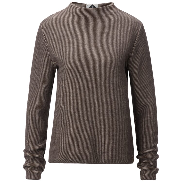 Pull-over en maille pour femme à manches longues, Marron