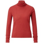 Damen-Rollkragenshirt Merinowolle Rostrot