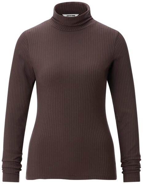 Women’s TENCEL™ Turtleneck Shirt Dark brown