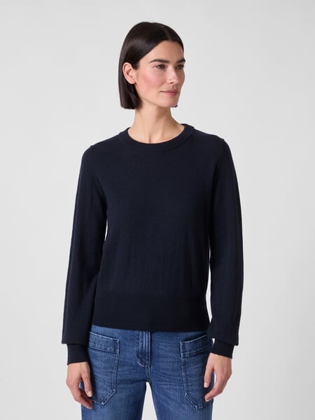 Maglione da donna in maglia Blu scuro, Tragebild