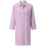 Nattkjole til kvinder i flanel med ternet mønster Mauve