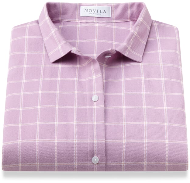 Damen-Nachthemd Flanell kariert Mauve