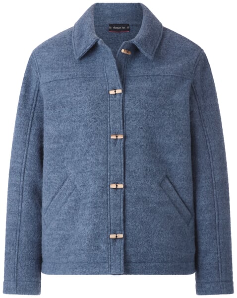 Giacca corta da donna in lana Blu medio