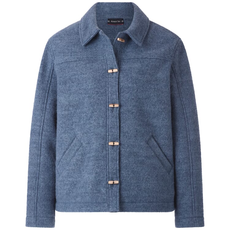 Veste courte en laine pour femme, Bleu moyen