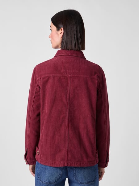 Women's Corduroy Jacket Wine red, presented on a model