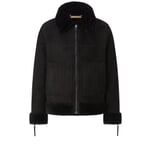 Chaqueta reversible de mujer de piel de cordero Negro