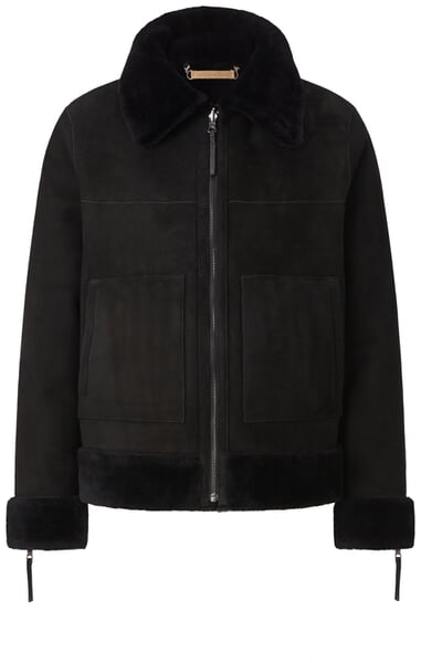 Damen-Wendejacke Lammfell Schwarz