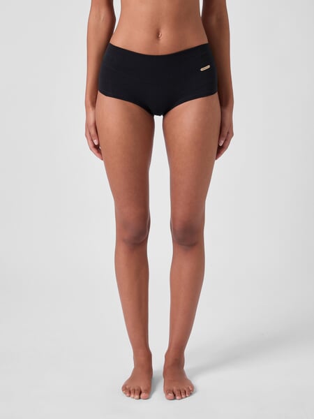 Slip taille haute pour femme Noir, présenté sur un modèle