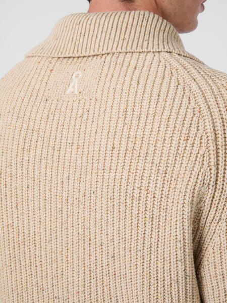 Pull-over pour homme en coton et laine Naturel, vue détaillée