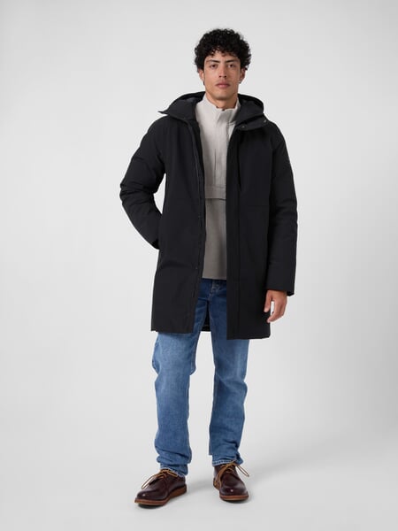 Men's Winter Parka Black, presented on a model