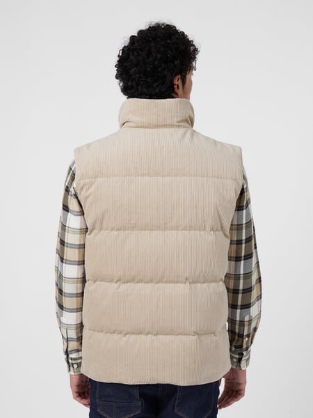 Gilet da uomo in velluto a coste Naturale, Tragebild