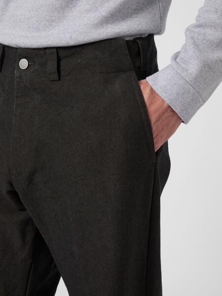 Pantaloni da uomo in tela Nero-marrone, Detailsicht