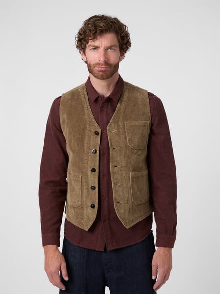 Herren-Roamer-Vest 1937 Cognac, Tragebild