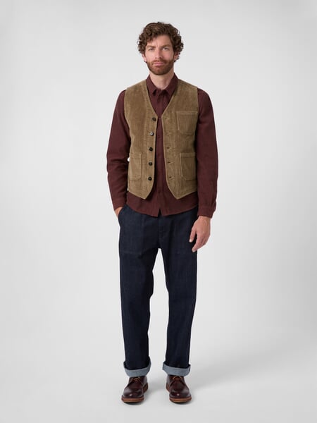 Herren-Roamer-Vest 1937 Cognac, Tragebild