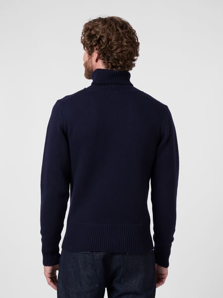 Herren-Rollkragenpullover 1923 Navy, Tragebild