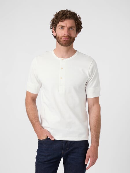 Herren-Henley-Shirt 2M07 Weiß, Tragebild