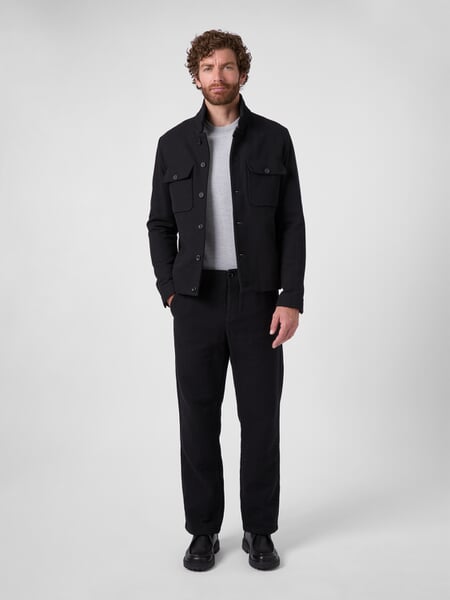 Men's Cotton Jacket Black, presented on a model
