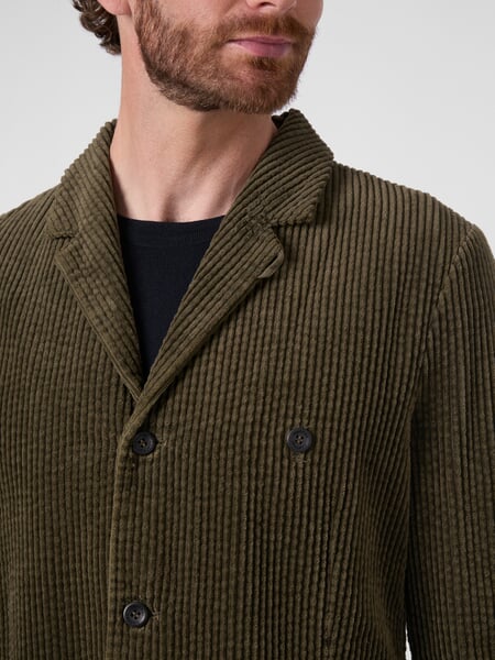 Herenjasje van corduroy Olive, close-up